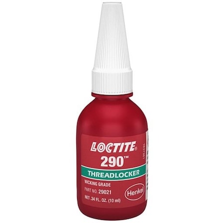 Henkel Anaerobic Threadlocker, Fine Threaded Fastener, Bottle, 10 Ml 290 GREEN 10ML IDH 233731